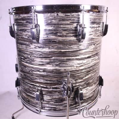 Ludwig Black Oyster Pearl 16x16"Floor Tom Drum BOP Brass COB Vintage 60s !Ringo! image 7