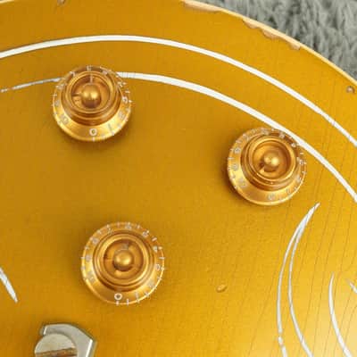 2014 Gibson Billy Gibbons Pinstripe Les Paul Goldtop, Aged / Signed image 15