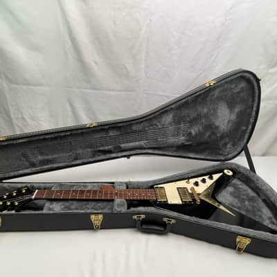 Epiphone '58 Reissue Korina Flying V Electric Guitar 2002 Ebony image 3