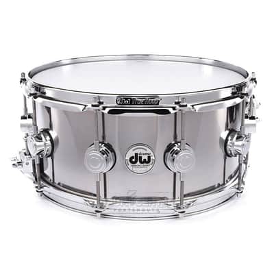 DW Collectors Stainless Steel Snare Drum 14x6.5 image 1