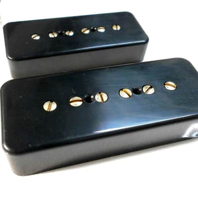 P90 relic/aged SOAP BAR Pickups set Black/Cream Vintage Fits Gibson Epiphone 50s  Alnico IV Q Custom image 9