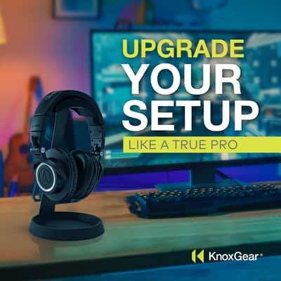 Knox Gear Aluminum Headphone Stand for Desk with Solid Base Mount (Black) image 6