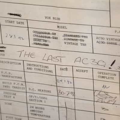 Vox AC-30 Collector "The Last AC30!" 1992 image 7