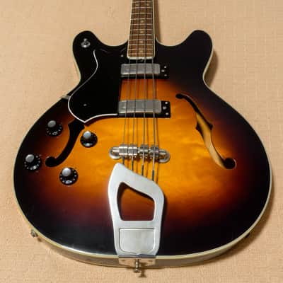Hagstrom C-1 Concord Electric Bass  - 1966 or '67, Gloss Tobacco Sunburst - Left Handed, Lefty image 1
