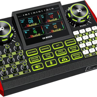 G9 Audio Mixer，Podcast Equipment Live Sound Card for Streaming，Audio Interface DJ Mixer Sound Card/Board Condenser Microphone for Tiktok Gaming Video Content Creator Kit. image 1