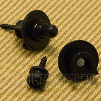 AP-0680-003 Quality Black S-Style Strap Locks & Buttons Fit Schaller