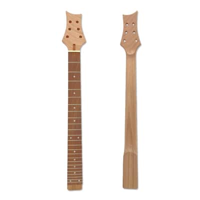 24 Fret Replacement Guitar Neck 24.75 inch Mahogany Rosewood Fretboard Dot Inlay Set in heel image 1
