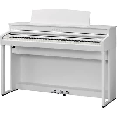 Kawai CA401 WH Digital Concert Piano with Grand Feel compact Wooden Key Keyboard Action and Built in Bluetooth MIDI,Premium Satin White image 1
