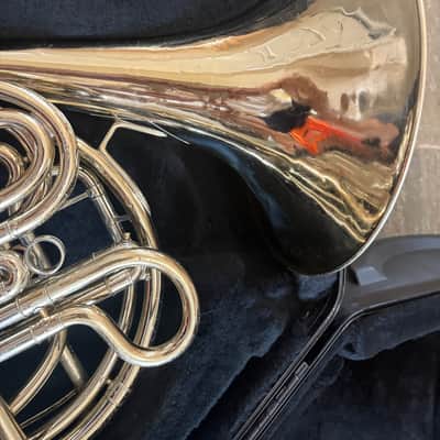 C. G. Conn 8D Silver Double French horn. Made in USA image 4