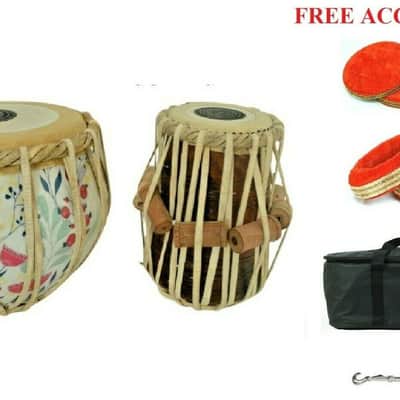 Handmade 3D Printed Designer Drums Set With Bag Folk Musical Percussion Instrument BrassTabla image 1