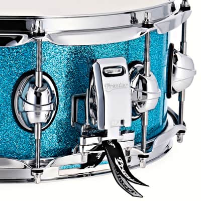 Premier Genista Classic 14 Inch x 5.5 Inch Snare Drum l Aqua Sparkle Finish l Model PGB1455SAQX image 4