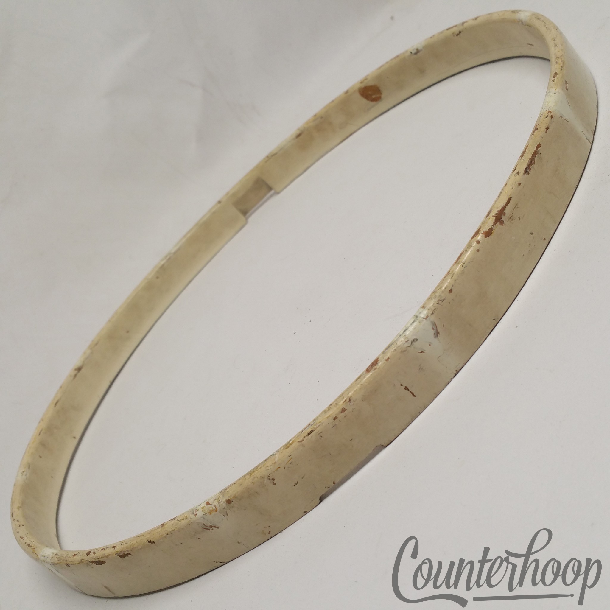 Leedy 14"1-Ply Solid Maple Wood Drum Hoop/Rim Snare Resonant Vintage 20s White* — main photograph