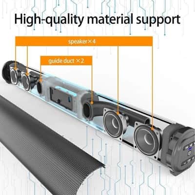 Wireless Studio Sound Bar System with Subwoofer – 4-Speaker Bluetooth Audio Monitor image 7