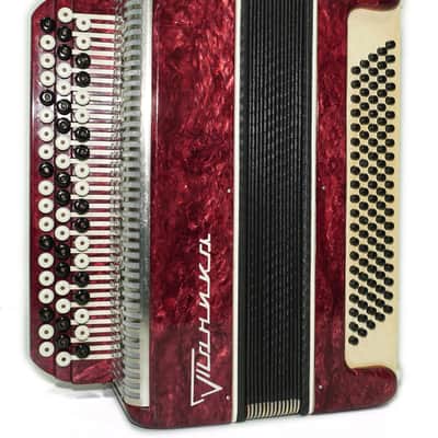 Bayan Accordion Tonica, Button Accordion Instrument 100 Bass, New Straps, Concertina B System, Soviet Harmonica in Tune, 2693 image 6