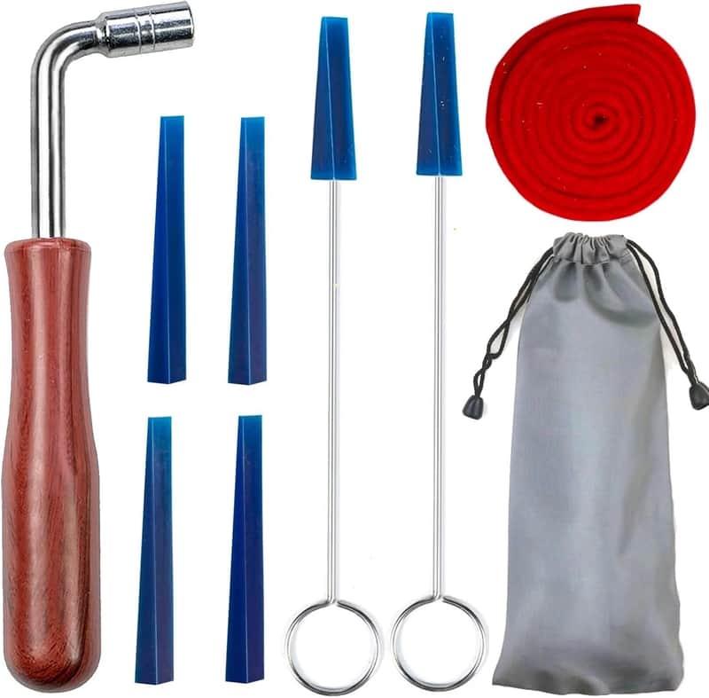 Professional Piano Tuning Kit – 8pc Piano Tuning Hammer, Wrench & Rubber Mutes Set image 1
