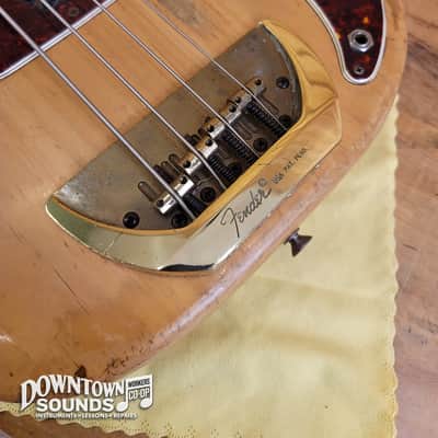 FEATURING THE CLAW 1969 Fender Precision Bass with G&G-Style Hard Case - Stripped Natural, 10.2lbs, Fender "The Claw" Solid Brass Bridge image 8