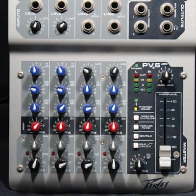 Peavey PV6 USB 6 Channel Mixer 2010s - Grey image 6