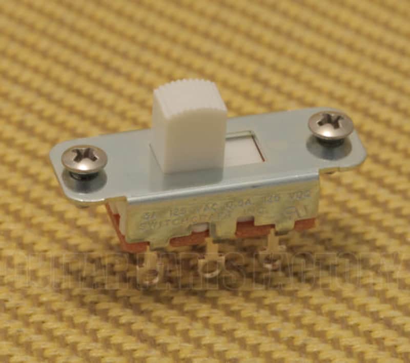 EP-0260-025 Switchcraft Jaguar/Jazzmaster USA On-On Slide Switch with White Tip image 1