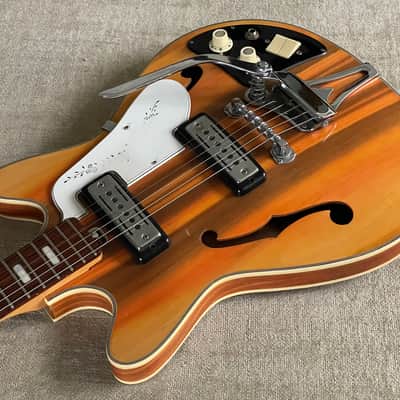 1960’s Teisco EP-8T WILDWOOD Hollowbody Electric Guitar MIJ Japan Rare Finish Surf’s Up Psychedelic image 8