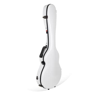 Crossrock Deluxe Fiberglass Guitar Case for Les Paul Electric Guitars with TSA lock-White image 1