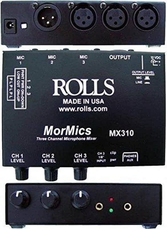 rolls, 3 3 Ch. Mic Mixer/Combiner (MX310) image 1