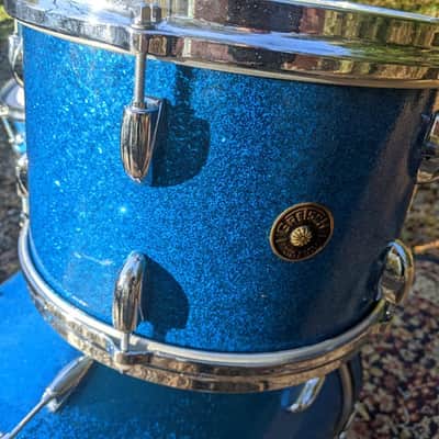 Gretsch Early '60s Round Badge Kit 12-16-20 1960 Blue Sparkle image 4