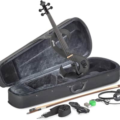 STAGG Black 4/4 Silent Electric Violin Set W/fine Tuners Solid Maple Outfit image 4