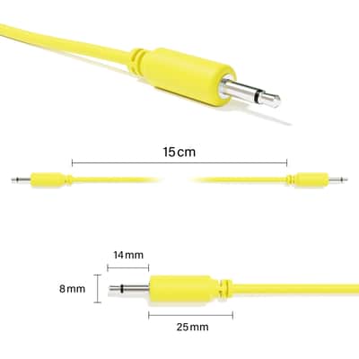 ExcelValley [Yellow | 150 cm - 59.06"] 5-Pack - Mono Modular Patch Cables Eurorack Synthesizer image 2