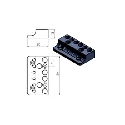 Nova Guitar Parts Single String Headless Bass Bridge-6 / Brass image 12