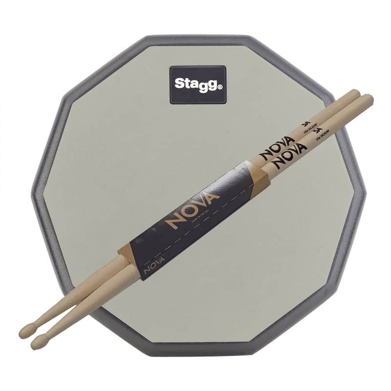 Student Drummers 12" Practice Pad And Vic Firth Nova 5A Drum Stick Set image 1