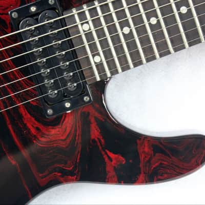Custom Swirl Painted and Upgraded Dean Vendetta XM 7 -7 String Electric Guitar W/ Matching Headstock image 10