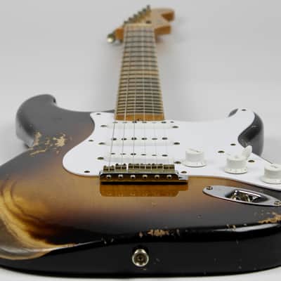 Fender Custom Shop Limited Edition 70th Anniversary 1954 Stratocaster Super Heavy Relic Wide-Fade 2-color Sunburst 2024 w/OHSC (9236091145) image 5