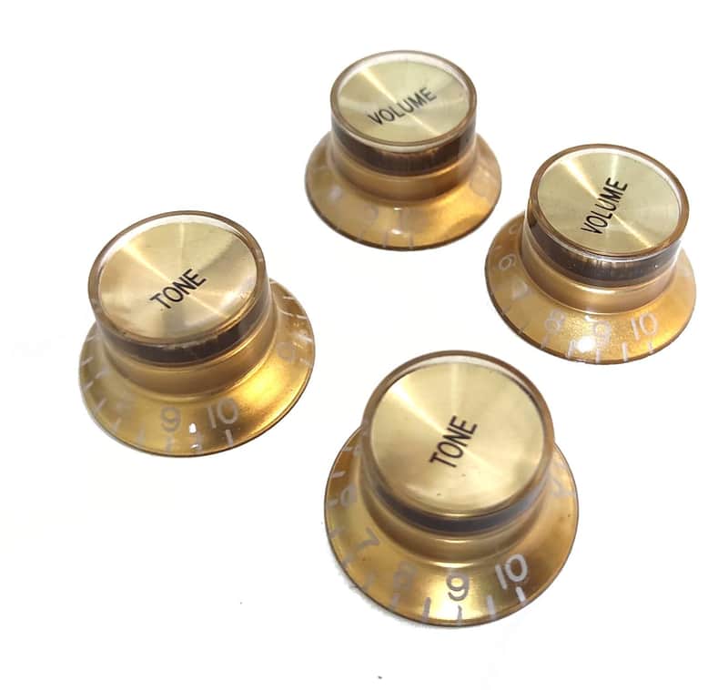 4 Gibson SG style Gold, Gold reflector 2 Tone +2 Volume Knobs with Gold Reflecto image 1