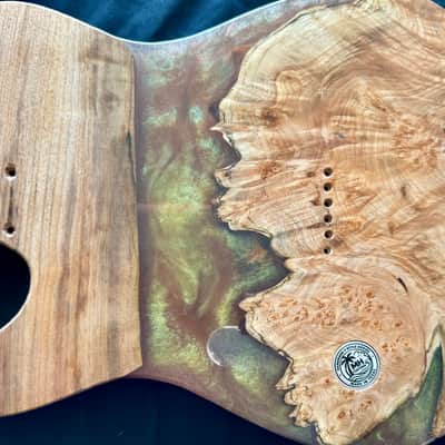 MH Customs Sunfire Tide – Maple Burl & Ember Shift Resin | Tidal Series T-Style Body 2026 - Nitrocellulose Gloss image 10