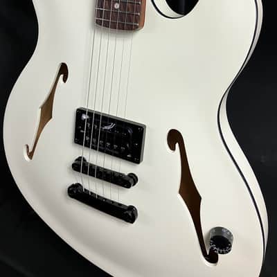 Fender Tom DeLonge Starcaster Semi-Hollow Electric Guitar Satin Olympic White Finish image 7