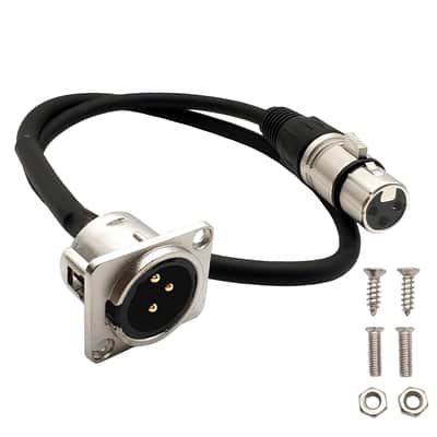 XLR Patch Panel Cable Male to Female XLR Panel Mount Pass Through Connector Cable for Stage Box,Floor Box 2FT 1pc image 3