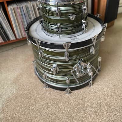 1960’s Ludwig Standard Avocado Strata Drums image 15