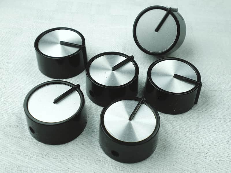 Full Set (6pcs) Vintage "Clapton knobs" f. Marshall Amps JTM-45 - Original Pekalit 17680 image 1