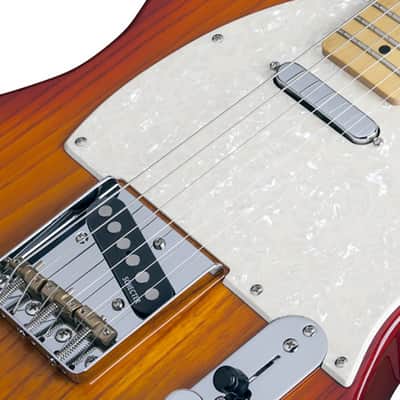 Schecter PT-Standard Aged Cherry Burst Swamp Ash Flat Top Telecaster Tele image 2