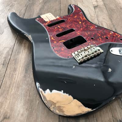 FRANCHIN Mercury guitar body Heavy Relic Aged Black 100% Nitro Lacquer HSS Light Weight Poplar Stratocaster-Strat-S-Style Made in Italy - Stock piece #22990626 image 4