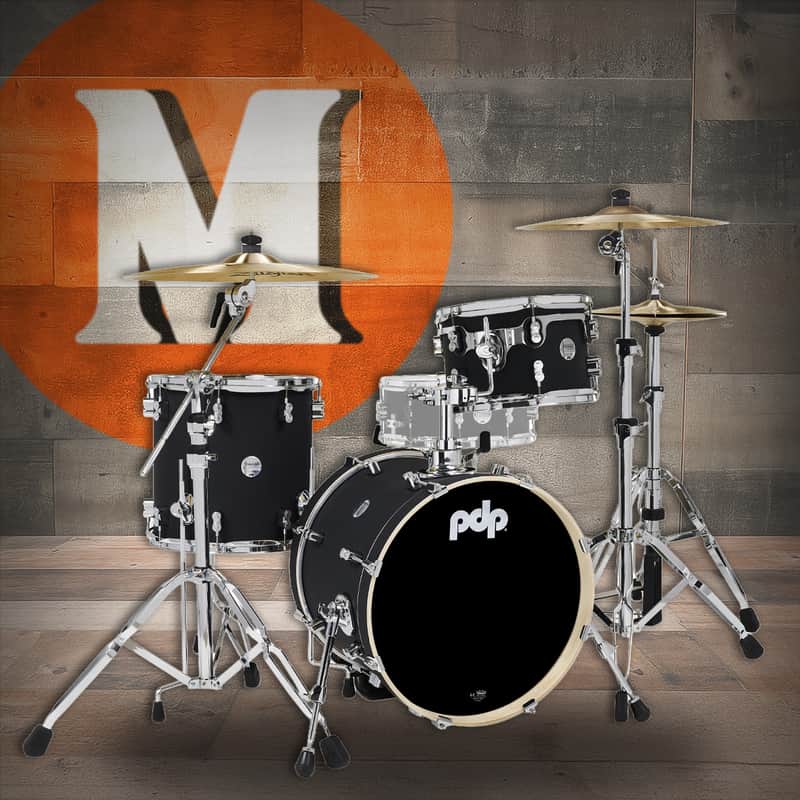 PDP Concept Maple Series 3-Piece Bop Shell Pack - Satin Black (PDCM18BPBK) image 1