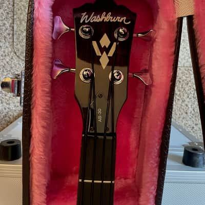 1997 Washburn AB-30 Acoustic/Electric Bass in natural with OHSC. image 5