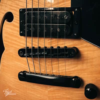 Grote Guitars 7-String Semi-Hollow HH Single-Cut Blonde Flame Maple 2014 image 11