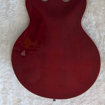 Epiphone Dot Deluxe Flame in red with an Epiphone hardshell case -Vintage Cherry image 2
