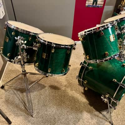 Yamaha Maple Custom 1992 - Turquoise/ Emarald Green image 7