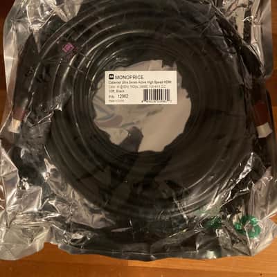 Monoprice 4K High Speed HDMI Cable - 4K@60Hz, 18Gbps, HDR, CL2 In-Wall Rated, Active, 50ft, Black image 1
