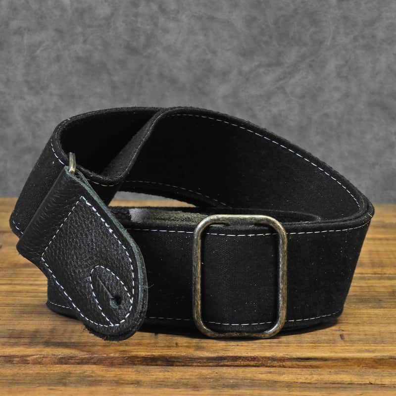 Franklin Distressed Canvas 2" Guitar Strap New from Authorized Dealer - Black image 1