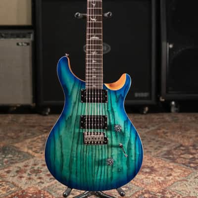 PRS Limited Edition SE Exotic Custom 24 Electric Guitar - Lake Blue with Gig Bag image 3