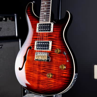 PRS SE Custom 24 Semi-Hollow Piezo Orange Tiger Smokeburst image 3