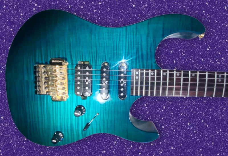 ⚠️ 1993 Washburn USA MG-70 Teal Flame! SSH PUs! Excellent Condition! ⚠️ image 1